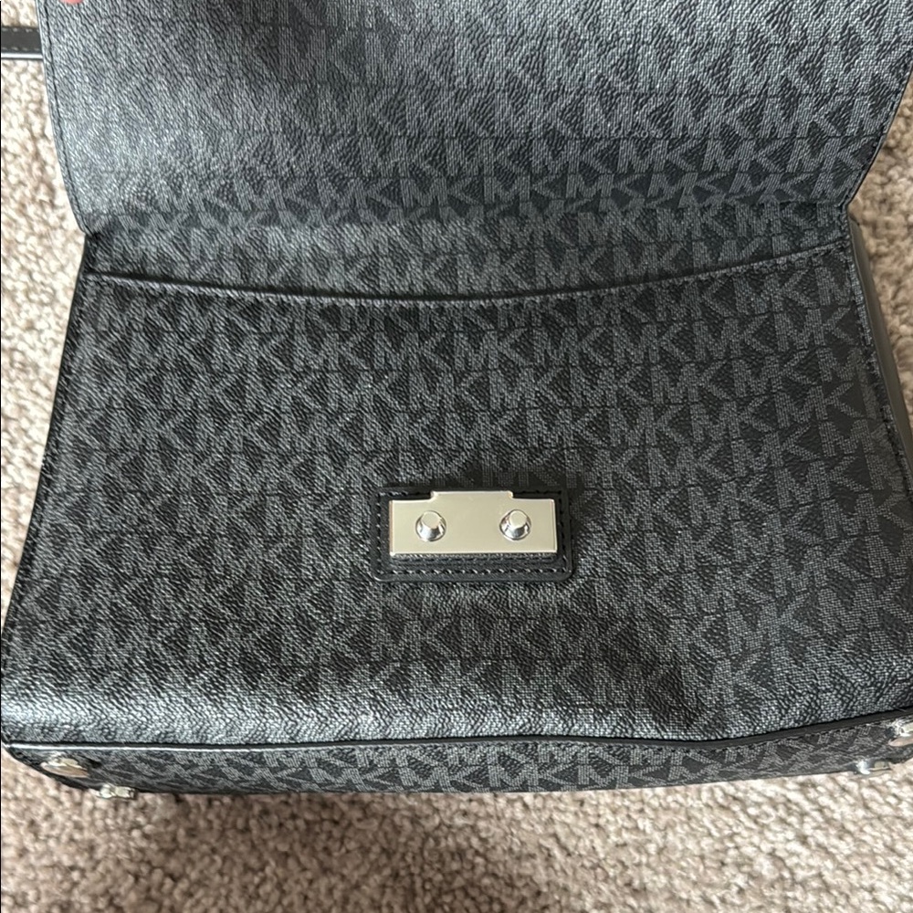 Michael Kors Black and Blue Crossbody Bag with Silver Accents - Picture 4 of 5